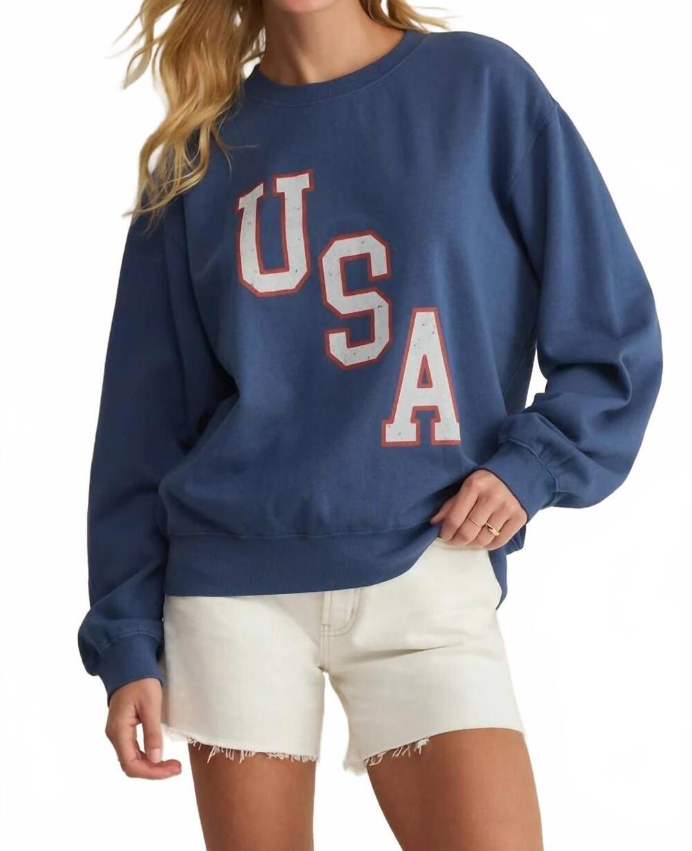NEW Z SUPPLY americana boyfriend sweatshirt in true navy